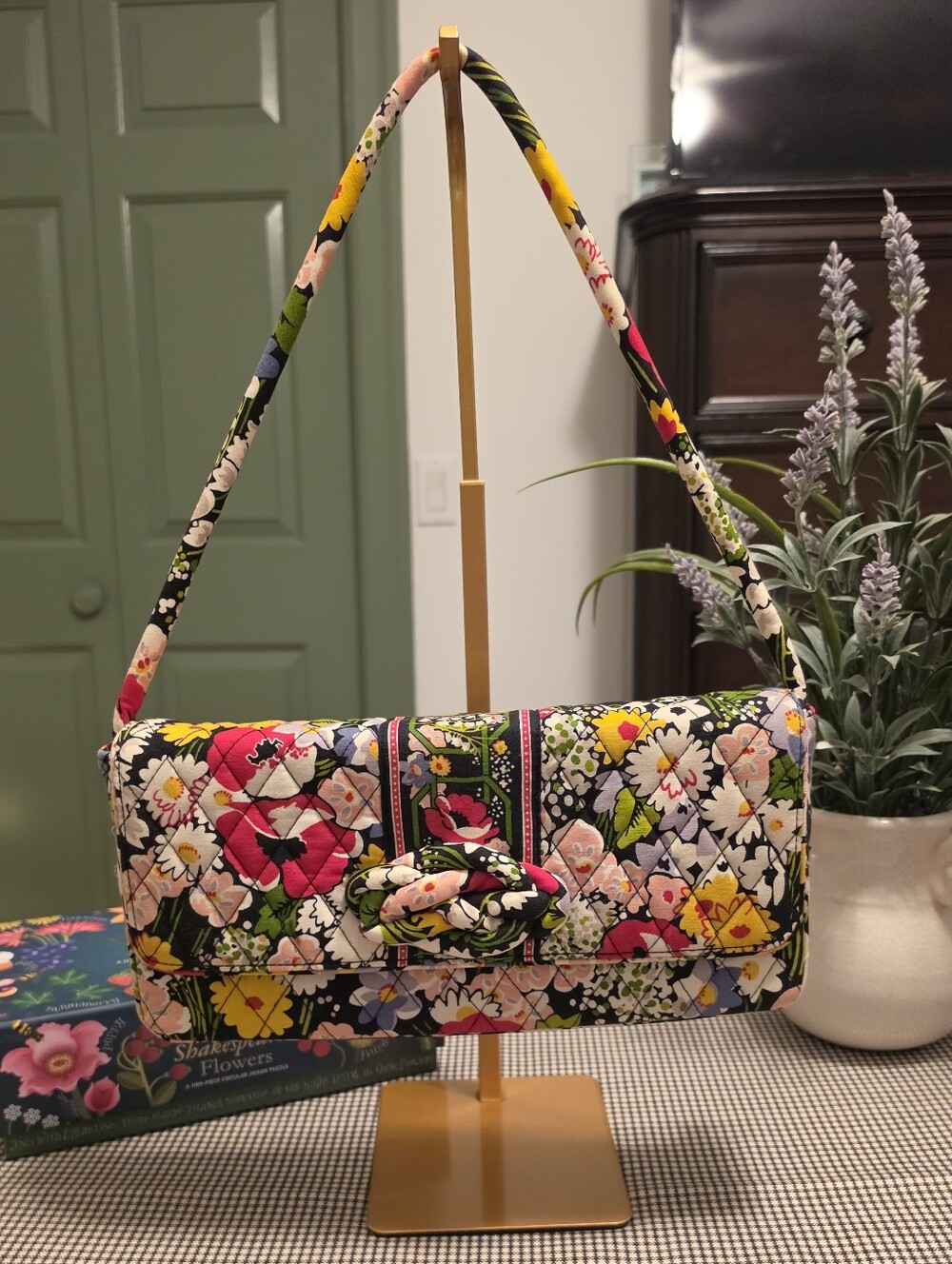 Vera Bradley Poppy Fields Knot Just A Clutch Convertible Quilted Shoulder Bag